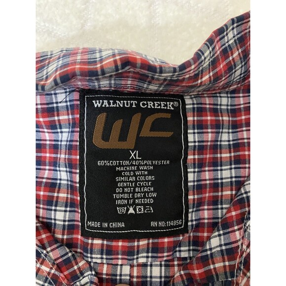 Walnut Creek Men’s Red Check Short Sleeve button up shirt Size XL - Picture 15 of 16